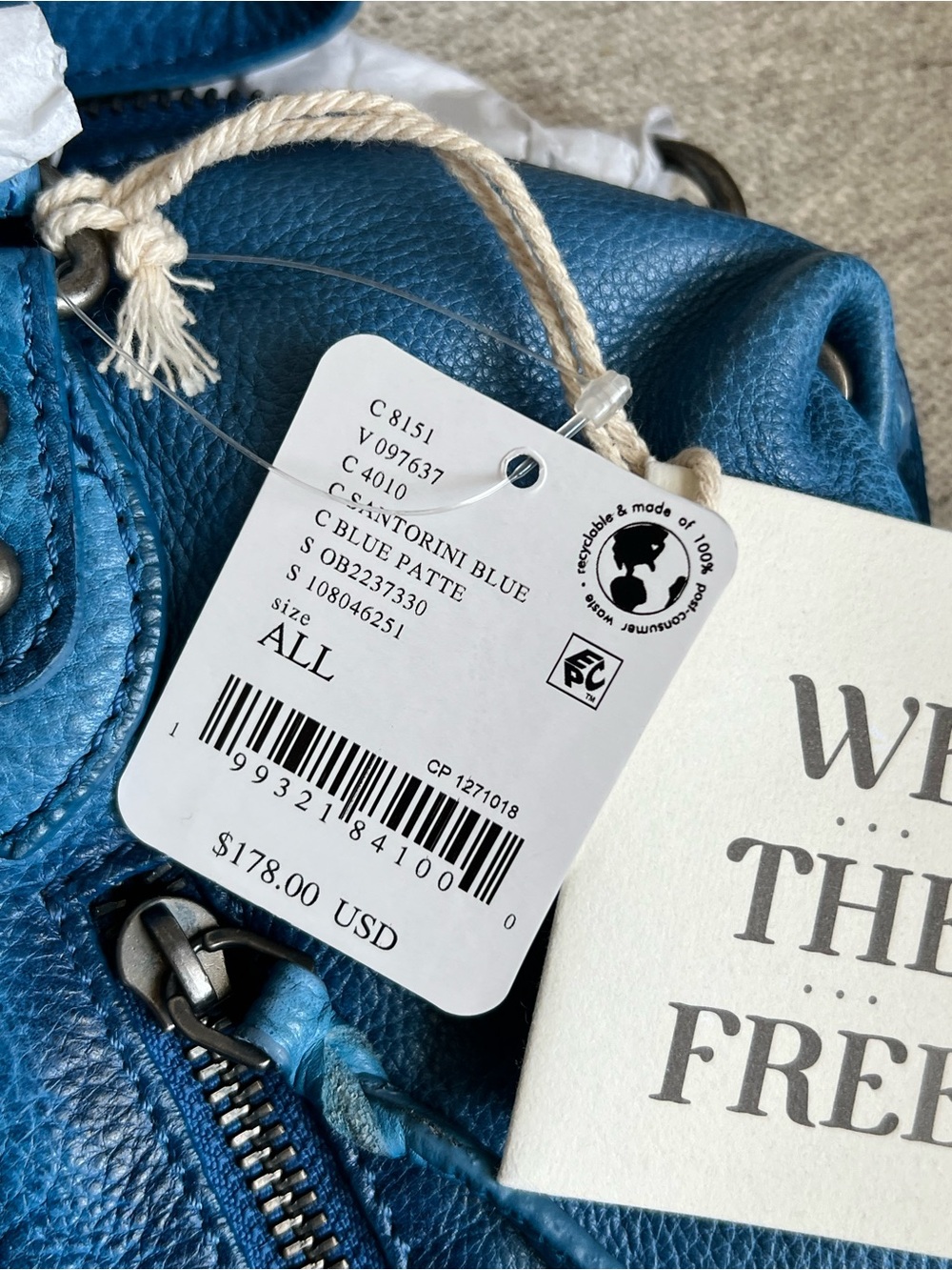 Free People We The Free Baby Emerson Tote in Santorini Blue - Picture 4 of 8